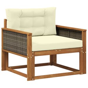 vidaXL Sof&aacute; intermedio de exterior Madera de Acacia S&oacute;lida Natural