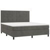 vidaXL Cama box spring colch&oacute;n y LED terciopelo gris oscuro 160x200 cm