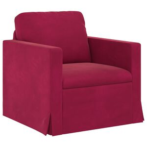 vidaXL Sof&aacute; Rojo vino 78 x 78 x 80 cm Terciopelo