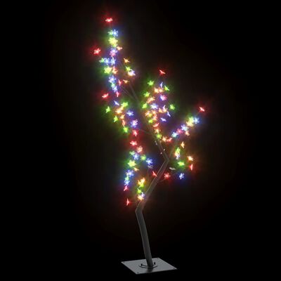 vidaXL Árbol de Navidad 128 LEDs de colores flores de cerezo 120 cm