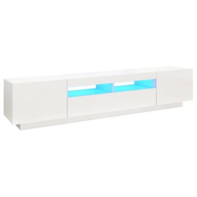 vidaXL Mueble para TV con luces LED blanco brillante 200x35x40 cm