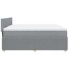vidaXL Cama box spring con colch&oacute;n tela gris claro 200x200 cm