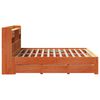 vidaXL Cama con estanter&iacute;a sin colch&oacute;n madera maciza marr&oacute;n 180x200cm
