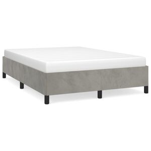 vidaXL Estructura de cama sin colch&oacute;n terciopelo gris claro 140x190 cm