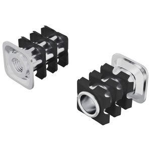 vidaXL Inserto de tubo roscado 2 pcs Negro y Plata Acero Galvanizado