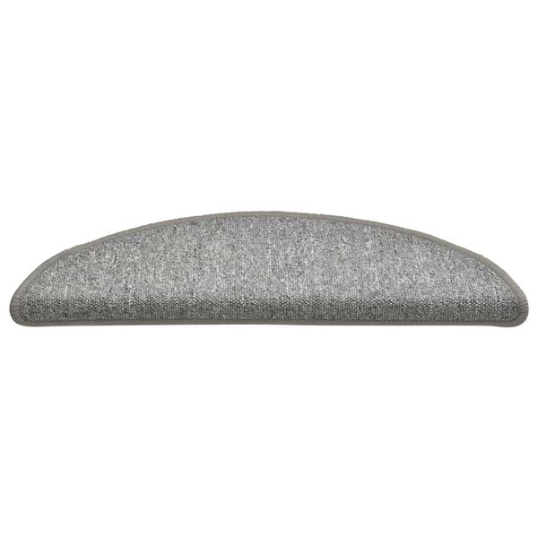 vidaXL Felpudos para escaleras (30 unidades, 56 x 17 x 3 cm, gris claro, semicirculares)