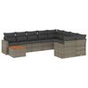 vidaXL Set de sof&aacute;s de jard&iacute;n 10 pzas con cojines rat&aacute;n sint&eacute;tico gris
