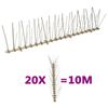 vidaXL Set de 5 hileras de pinchos contra p&aacute;jaros y palomas 20 uds 10m