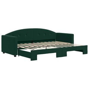vidaXL Sof&aacute; cama nido terciopelo verde oscuro 80x200 cm