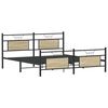 vidaXL Estructura de cama sin colch&oacute;n metal roble Sonoma 180x200 cm
