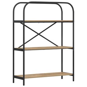 vidaXL Estante de libros 3 niveles 80 x 30 x 109 cm Roble artisan