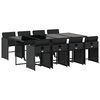 vidaXL Set de comedor de jard&iacute;n 9 pzas y cojines rat&aacute;n sint&eacute;tico negro