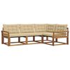 vidaXL Conjunto de sof&aacute;s de exterior con coj&iacute;n 4 pcs Natural y Beige