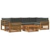 vidaXL Conjunto de sof&aacute;s de exterior 7 pcs Natural y Antracita