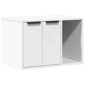 vidaXL Mueble arenero para gatos madera ingenier&iacute;a blanco 60x40x40 cm
