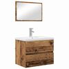 vidaXL Juego de muebles de ba&ntilde;o 3 uds. Madera envejecida