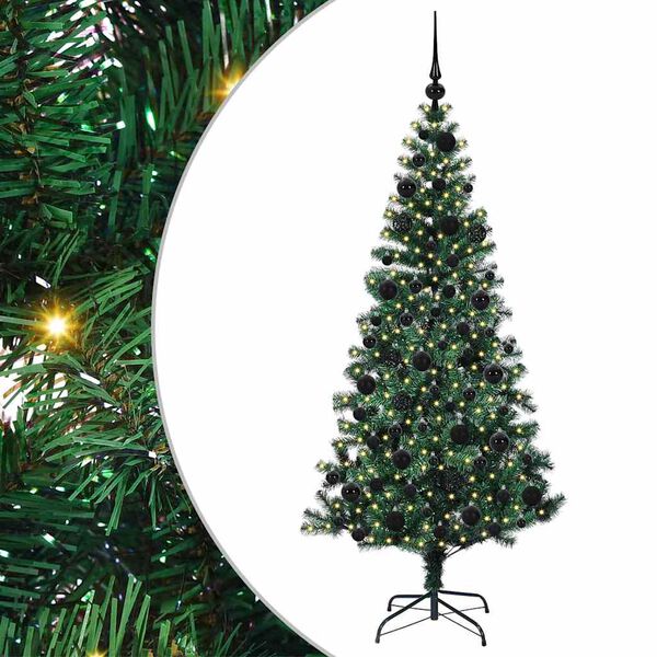 vidaXL &Aacute;rbol de Navidad Artificial Preiluminado Verde 180 cm