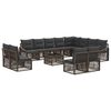 vidaXL Conjunto de sof&aacute;s de jard&iacute;n 13 uds. Gris rat&aacute;n sint&eacute;tico