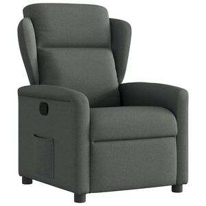 vidaXL Sill&oacute;n reclinable de tela gris oscuro
