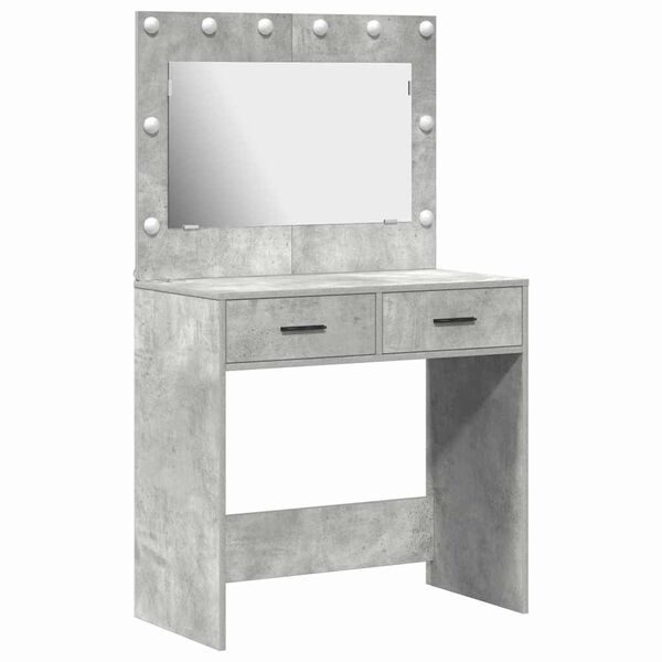 vidaXL Mesa de Tocador con cajón Gris hormigón 78.5 x 41 x 135 cm