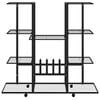 vidaXL Soporte para flores con ruedas hierro negro 94,5x24,5x91,5 cm