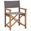 vidaXL Silla de director madera maciza de teca gris