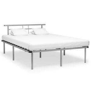 vidaXL Estructura de cama sin colch&oacute;n metal gris 140x200 cm