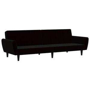 vidaXL Sof&aacute; cama de 2 plazas terciopelo negro