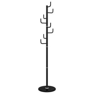 vidaXL Perchero de hierro con recubrimiento en polvo negro 183 cm