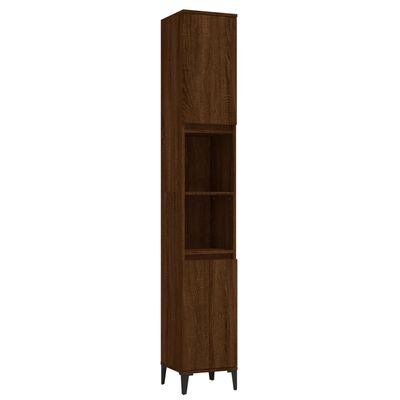 vidaXL Set de muebles de baño 3 pzas madera contrachapada roble marrón