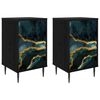 vidaXL Mesa de noche WIJHE 2 uds. Roble Negro 36 x 33 x 61 cm