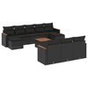 vidaXL Set de sof&aacute;s de jard&iacute;n 11 pzas y cojines rat&aacute;n sint&eacute;tico negro