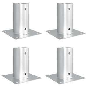 vidaXL Ancla de Tierra Redonda 4 uds. Plateado 15 x 15 x 15 cm Metal