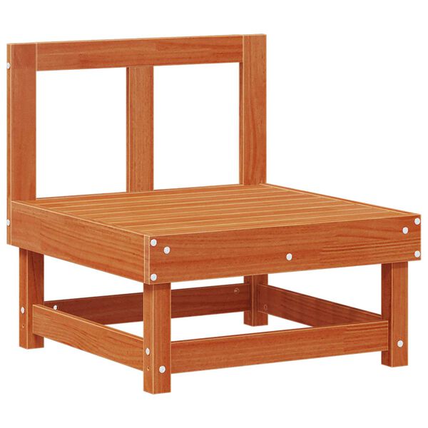 vidaXL Conjunto de Sof&aacute;s de Jard&iacute;n 5 pcs Marr&oacute;n Cera Pino macizo