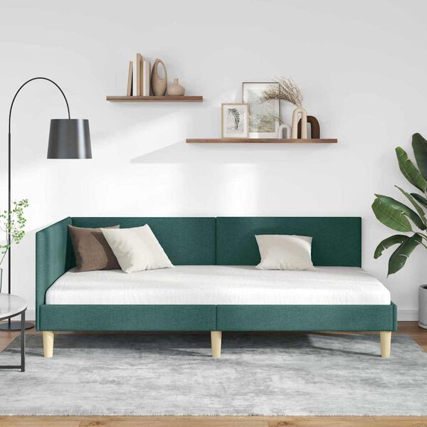 vidaXL Estructura de cama en esquina Verde oscuro 80 cm x 200 cm