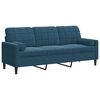 vidaXL Sof&aacute; de 3 plazas con cojines terciopelo azul 180 cm