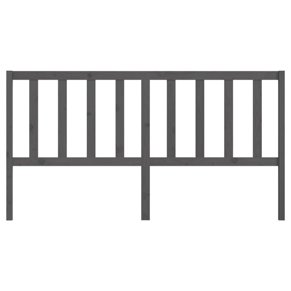 vidaXL Cabecero de cama madera maciza de pino gris 206x4x100 cm
