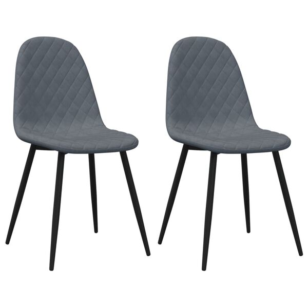 vidaXL Sillas de comedor 2 unidades terciopelo gris oscuro