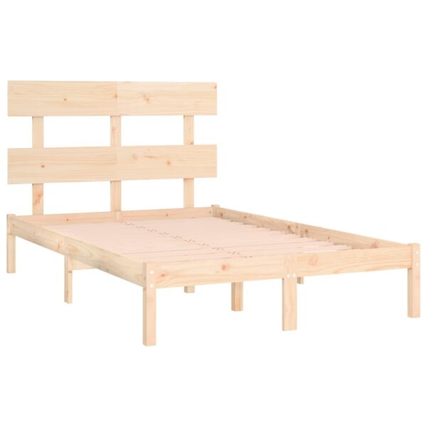vidaXL Estructura de cama madera maciza 140x190 cm