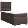 vidaXL Cama box spring con colch&oacute;n tela marr&oacute;n oscuro 90x200 cm