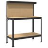 vidaXL Banco de trabajo con estante Negro 114 x 54 x 145 cm