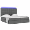 vidaXL Cama con tira de luces LED Gris oscuro 200 x 200 cm tela
