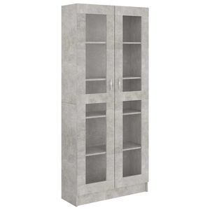 vidaXL Vitrina de madera de ingenier&iacute;a gris hormig&oacute;n 82,5x30,5x185cm