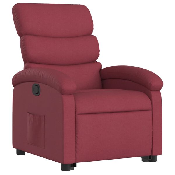 vidaXL Sill&oacute;n reclinable elevable tela rojo tinto