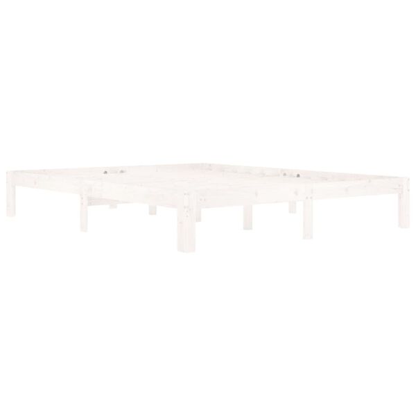 vidaXL Estructura de cama sin colch&oacute;n madera de pino blanco 160x200 cm