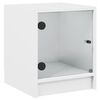 vidaXL Mesita de noche con puerta de vidrio blanco 35x37x42 cm