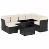vidaXL Set de sof&aacute;s de jard&iacute;n 8 piezas y cojines rat&aacute;n sint&eacute;tico negro