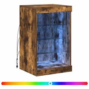 vidaXL Aparador con luces LED roble ahumado 41x37x67 cm