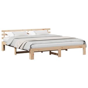 vidaXL Estructura de cama Natural 200 x 200 cm Madera de pino macizo