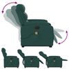 vidaXL Sill&oacute;n masaje el&eacute;ctrico reclinable elevable tela verde oscuro
